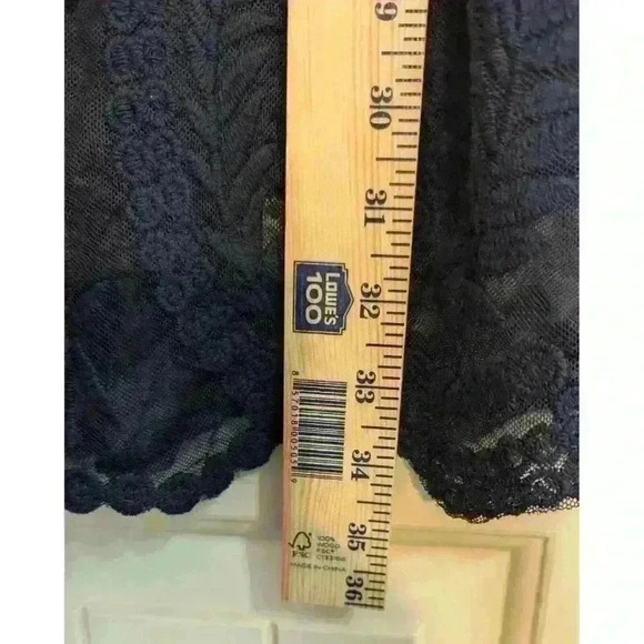 Express Navy Blue Lace Overlay Sleeveless Shift Dress Size XS - Picture 6 of 9